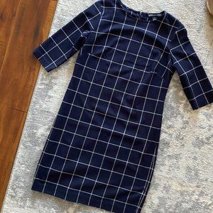 AMERICAN LIVING Blue & White Checkered Dress